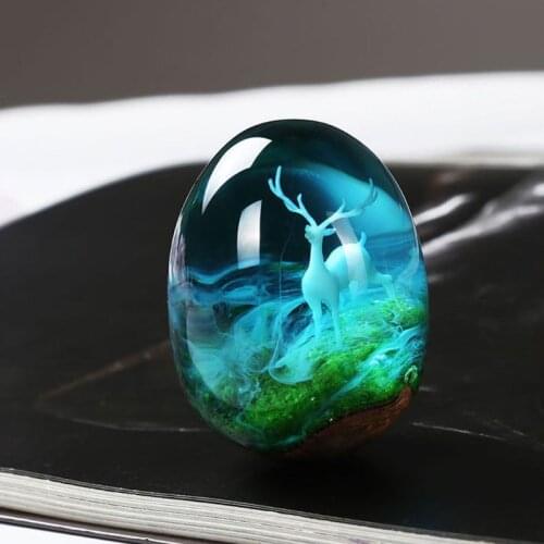 3Pcs Silicone Mini Elk Deer Modeling Resin Mold Landspace Fillings Resin Jewelry Fillings Resin Casting Filler Art Craft