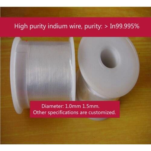 High purity indium wire is specially designed for experimental research. Its purity is over 99.995% and its diameter is 1.0/1.5m