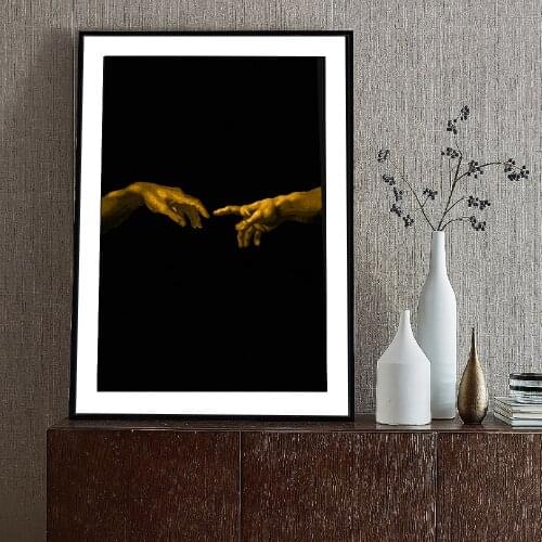 Creation Of Adam Classical Art Paintings on the Wall Art Posters And Prints Hand to Hand Wall Decor Canvas Art Pictures Cuadros