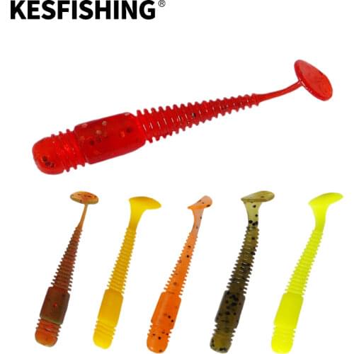 KESFISHING Lure Soft Worm Vibro Worm 20pcs 48mm Fishing Lure Silicone Bait Sea Fishing Tackles Wobblers Pesca