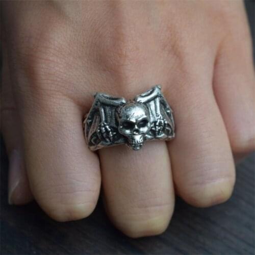 12pcs Devil Male Skull Ring Heavy Metals Punk Rock Rings Party Gift