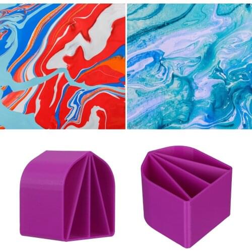 Painting Pouring Cup 4 Channels Colorful Fluid Pattern Ceramics Drawing Decorator Abstract Art Pouring Ink Storage Box