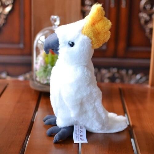 Cute Soft Simulation White Scarlet Macaw Plush Toy Children Kids Boys Girls Birthday Gift 30cm PP Cotton