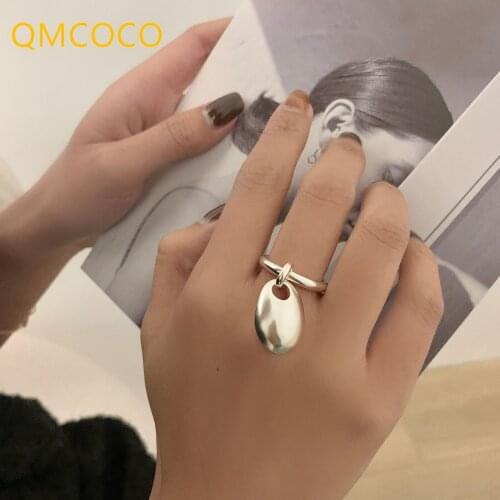 INS Fashion 925 Silver Rings For Women Creative Simple Water Drop Pendant Geometric Trendy Party Jewelry Gifts