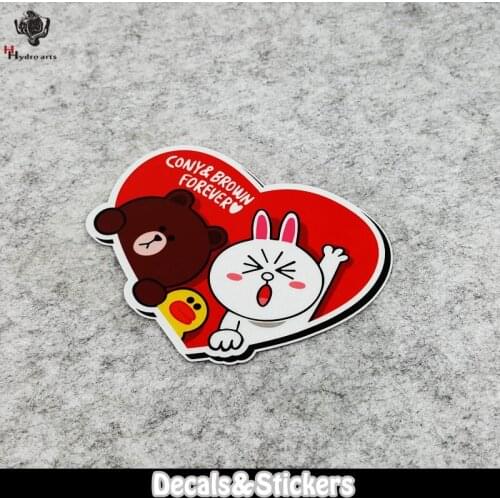 NO.LN259 Heart Cartoon Rabbit and Bear MOTO GP Reflective Sticker Car Sticker Decals Racing Motorcycle Windshield Bike Tank cup