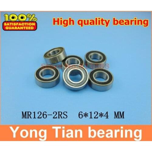 NBZH 500pcs/lot free shipping High quality double rubber sealing cover miniature deep groove ball bearing MR126-2RS 6*12*4 mm