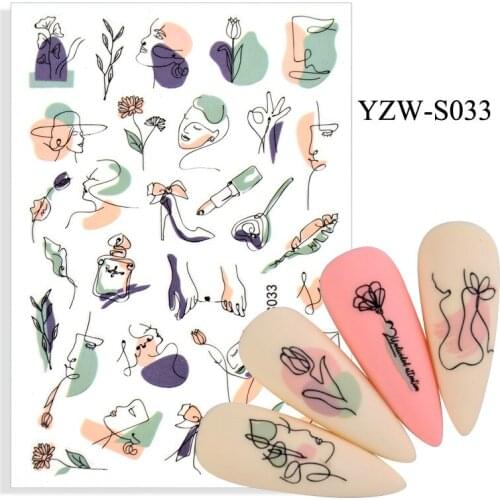 New Geometric Face Strap Glue Nail Sticker Avocado Fruit Nail Sticker nail sticker