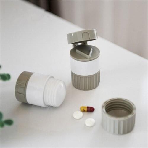 4 In 1 Portable Pill Case Medicine Splitter Powder Home Grinder Pill Cutter Medicine Box Storage Remind For Elder High Quality