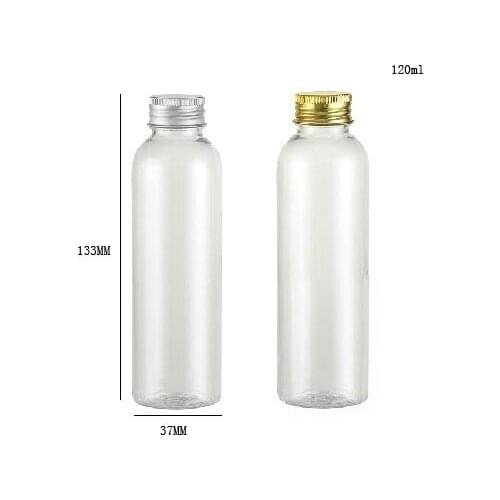 120ml clear cream bottle with aluminum cap 120cc pet Cream Shampoo bottle 4oz plastic bottle, cosmetic pakaging