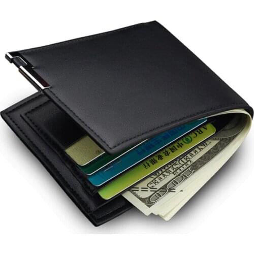 Luxury Solid Short Horizontal Mens Leather Wallet Slim Vertical Purse For Man Business Credit Card Holder Black Coffee