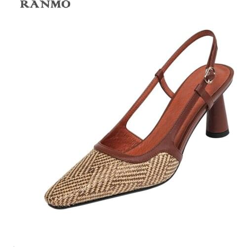 French Vintage High Heel Sandals Spring/Summer 2021 Office Shoes Womens Sandals Daily Commuter Shoes Elegant Comfort Shoes