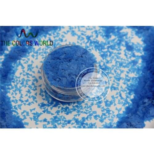 Solvent Resistant Glitter Neon Matte Blue Colors Triangles Shape Glitter for Nail Art, Nail Polish DIY accesories