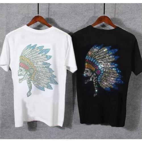 Rhinestones Solid New Men Tshirt summer short Sleeve Social Dress Causal Hot drill T-shirt Men Brand Clothing top tees
