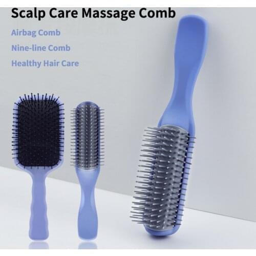 Scalp Care Massage Comb Hairbrush Anti-static Airbag Brush 9-Rows Hair Straightener Styling Comb For Haircare And Styling Hair