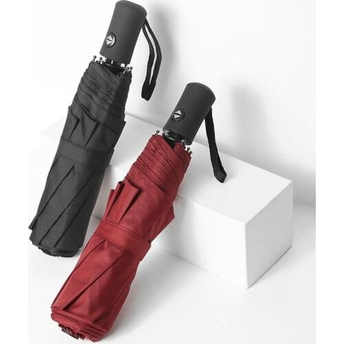 Increase Fully automatic 3 folding umbrella Business umbrella men women Promotion Gift umbrella sombrillas para lluvia y sol