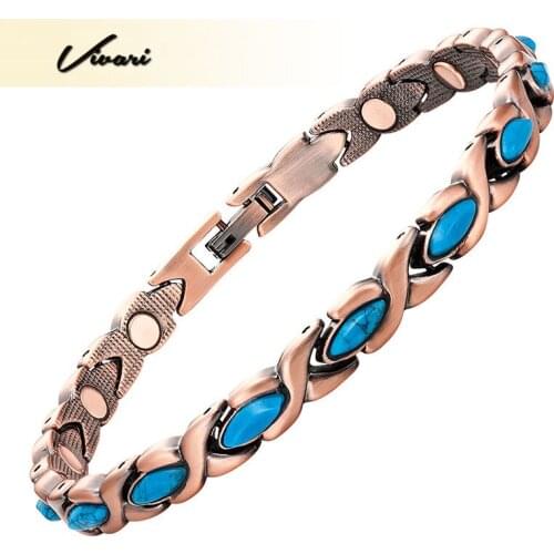 Vivari Trendy 14pcs Magnets Jewelry Copper Plating Bio Magnetic Bracelet For Women Chain Charm Bangle Wristband Gift