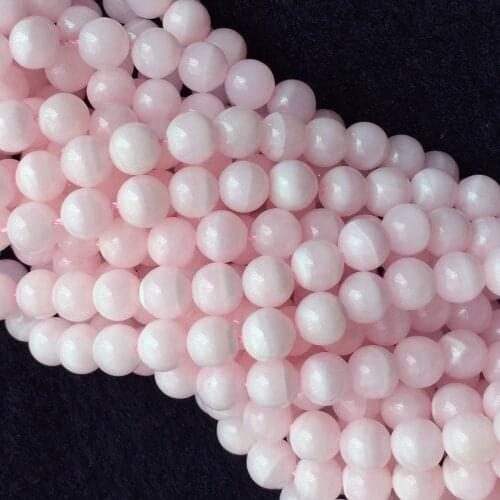 Hgih Quality Natural Genuine Pink Mangano Calcite Round Jewellery Loose Necklaces or Bracelets Beads 8-12mm 15" 06026