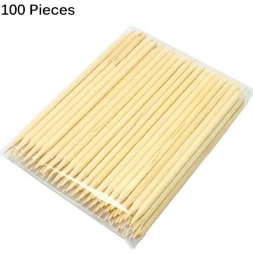 Free shipping 100 Pcs/Packs Nail Art Design Cuticle Pusher Wood Stick Sticks Cuticle Pusher Remover Manicure Pedicur