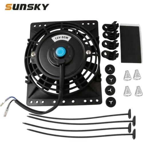 12V 80W 6 inch Car Cooling Fan High-power Modified Tank Fan Cooling Fan Powerful Fan with Mounting Accessorie