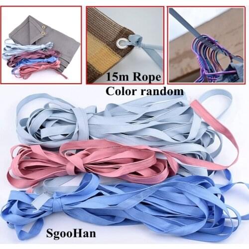 15m Nylon Home Clothesline Maza Stools Rope Sun Shading Net fixing Greenhouse Film Flat Strip Fruit Tree Branch Pulling Rope
