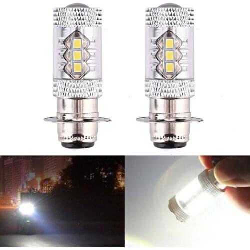 2pcs H6 80W 16 LED Motorcycle MotorBike Headlight Fog Bulbs Lamp 6000K Fits Yamaha Motorcycle Bulbs, LEDs Motorcycle headlight