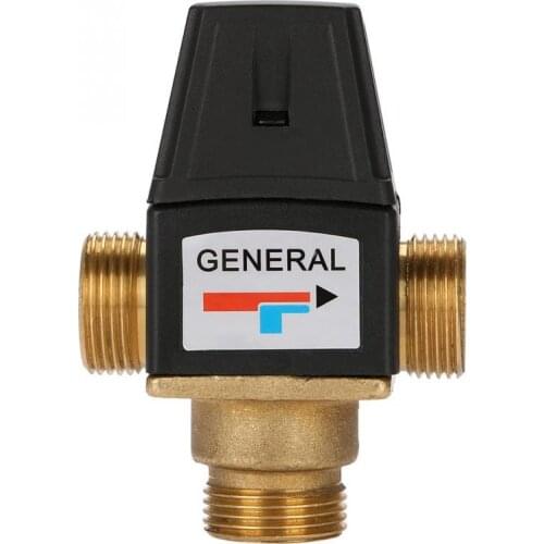 Fashion1 Pcs 3 Way External Thread Brass Thermostatic Mixing Valve Solar Water Heater Thermostatic Valve