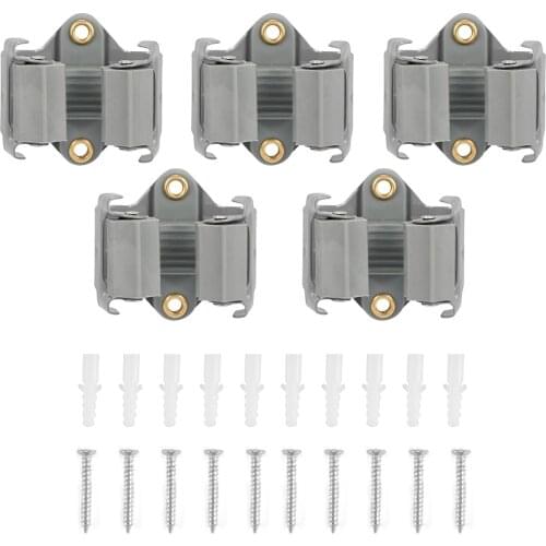 5pcs Mop Clip Wall Holder Adhesive Wall Mounted Mop Holder Storage Broom Hanger Clip Seamless Mop Hook Bathroom Organizer