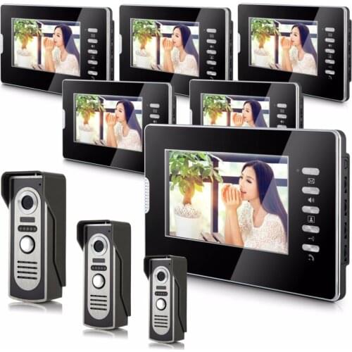 7Inch TFT LCD Indoor Monitor Alloy 3V6 Wired Intercom Video Door Phone