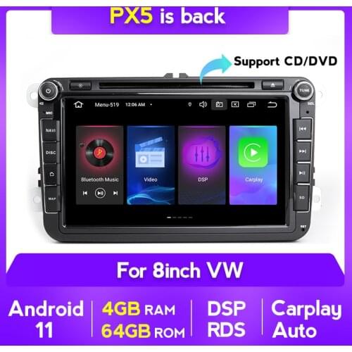 8" Android 11 Car Radio GPS 2 DIN Autoradio Car Multimedia player For Skoda/Seat/Volkswagen/VW/Passat b7/POLO/GOLF 5 6 DVD DVR
