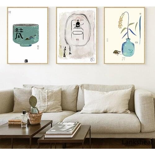 Abstract Japan Style Buddha Zen Vase HD Canvas Painting Poster And Prints Famous Home Decor Wall Art Pictures For Living Room