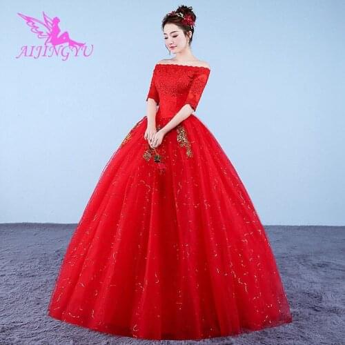 AIJINGYU 2021 princess Customized new hot selling cheap ball gown lace up back formal bride dresses wedding dress WK887