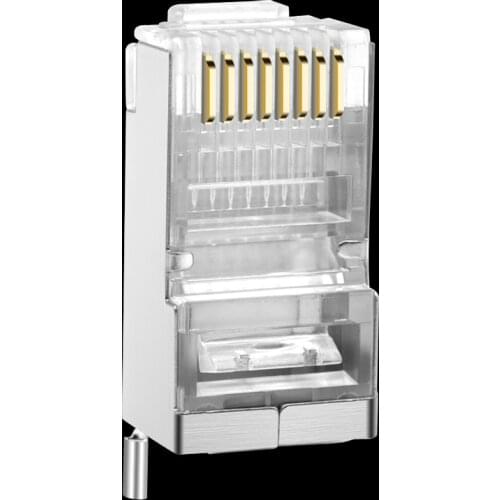 Cncob CAT5E FTP Network connector Cable Crystal plug anti-static shielding copper shell with grounding wire buckle 30pcs