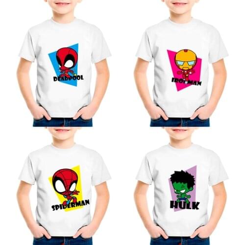 Avengers Alliance Pattern 2021 Summer Kids' Short Sleeve T-Shirt Kids' Sweatshirt Kids' Cotton Padded Boys T-shirt