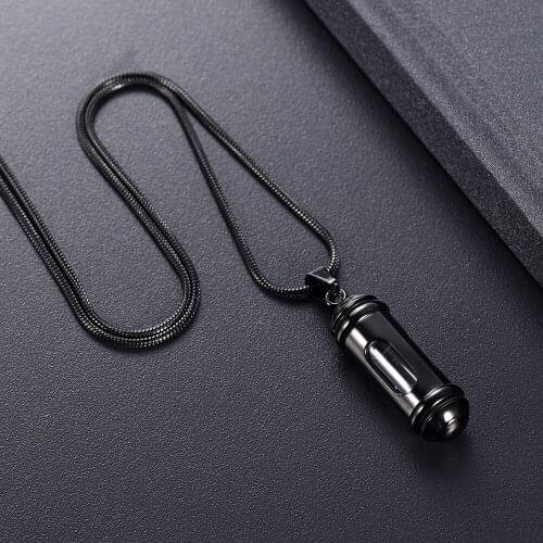 IJD10022 Window Of Glass Cylinder Cremation Urn Jewelry Keepsake Memorial Necklace Holder Ashes For Men Women