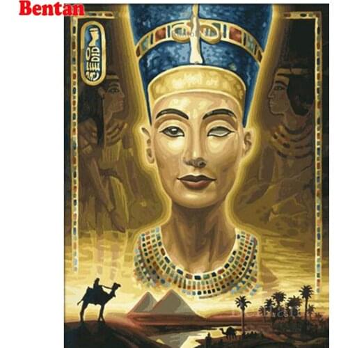 Icon Diamond Embroidery Egyptian woman Mosaic Crystal 3D Cross Stitch Square Drill Diamond Painting Rhinestones Decoration DIY