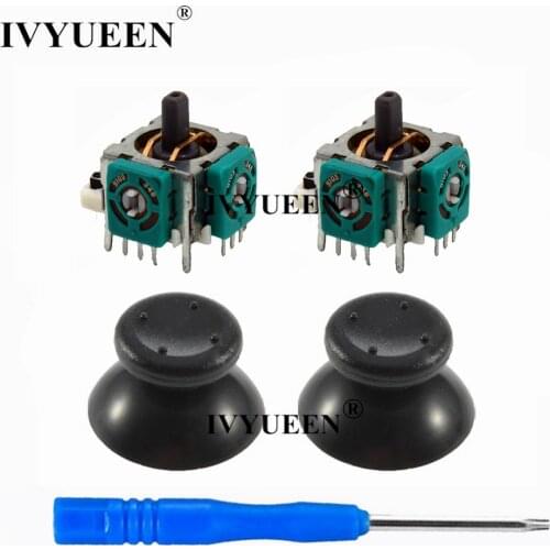 IVYUEEN 2 x 3d Analog Stick Sensor Potentiometers + 2 x Thumb Sticks Cap Cover for Microsoft Xbox 360 Controller Repair Parts