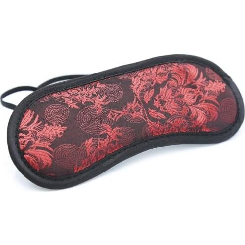 Chinese Style Red Pattern Blindfolded Patch Fetish BDSM Bondage Sex Mask Eye Sexy Lingerie Porn Masque For Sex Toys Sexy Satin