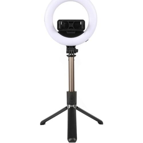 5inch Photography LED Selfie Ring Light Dimmable Camera Phone Ring Lamp Portable bluetooth Selfie Stick For Makeup Video Live
