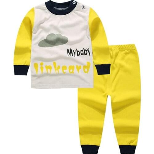 [Unini-yun]Baby Set Cartoon Cotton Baby Girl Clothes Kids Clothing Set Girl (Pants+T-shirt) Baby Suit Autumn&Spring Children set