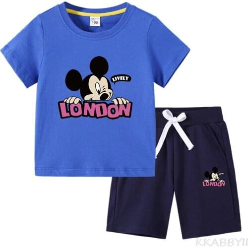 Mickey Toddler Girls Fashion Clothes T Shirt + Shorts Sets Baby Boys Girls Christmas Clothing