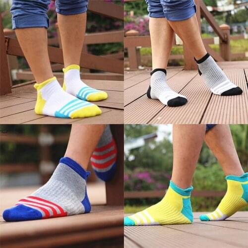 Fashion Summer men&women Cotton Blends Ankle Socks thickened terry towel Mountaineer socks stripe short Socks