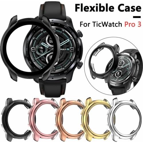 New TPU Flexible Watch Case for TicWatch Pro 3 Frame Soft Anti-fall Replaceable Cover Protector Durable Bumper Shell Accessories