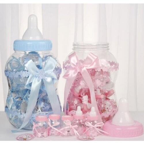 Transparent Milk Bottle Shape Candy Box Baptism Christening Gift Birthday Party Favors Packaging Bags For Business Gift Box