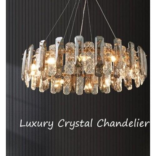 Postmodern K9 Crystal Luxury LED Chandelier Lighting Dining Living Room E14 New Hanging Lamp Bedroom Lobby Home Deco Fixtures