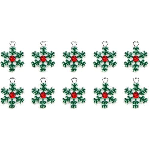 Christmas Enamel Jewelry Christmas Snowflake Pendant Hair Accessories Bracelet Necklace Accessories DIY Alloy Fittings