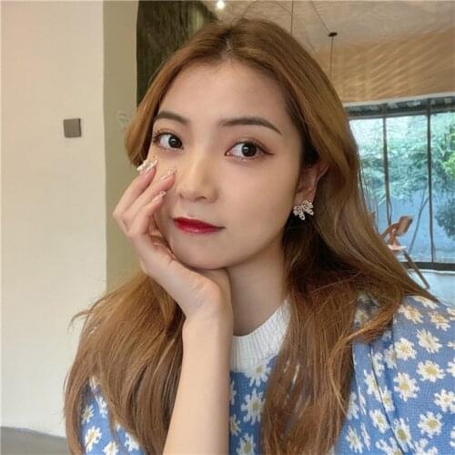 S925 Pin Bow Earring 2021 new web celebrity studs INS compact and exquisite ear clips