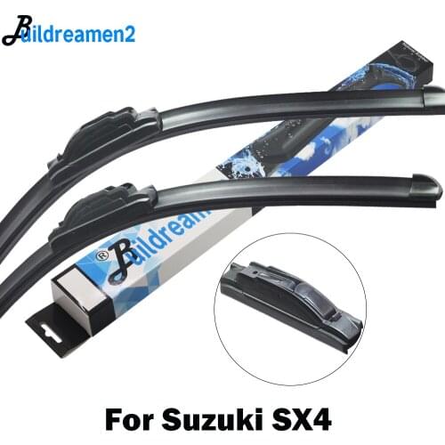 Buildreamen2 Car Accessories Wiper Blade Frameless Rubber Windscreen Wiper For Suzuki SX4 S-Cross Fit Hook Arms 2006-2018