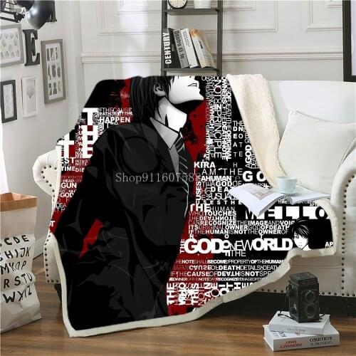 Death Note Anime printed Ultra-Soft Micro Fleece Blanket Flannel Throw Sherpa Bedspread Bedding Sofa 002