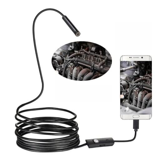 7/5.5mm Endoscope 2M /5M USB Endoscope Detection Camera 6 LED Hard Cable HD Waterproof Borescopes Camera For Android PC