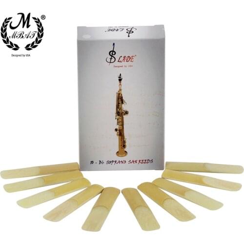 M MBAT High Quality 10pcs/ Box Saxophone Reed Soprano Saxophone Reeds Strength 2.5 Professional Woodwind Instruments Accessories